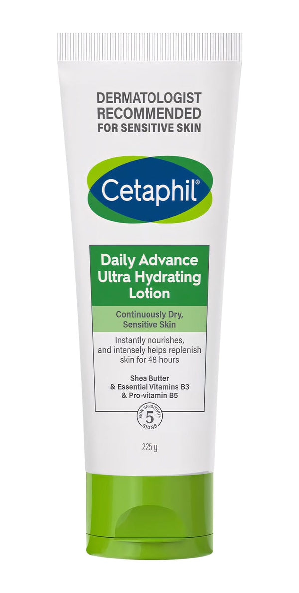 Cetaphil Daily Advance Ultra Hydrating Lotion, Shea Butter, Niacinamide, Panthenol, Glycerin, 225 g