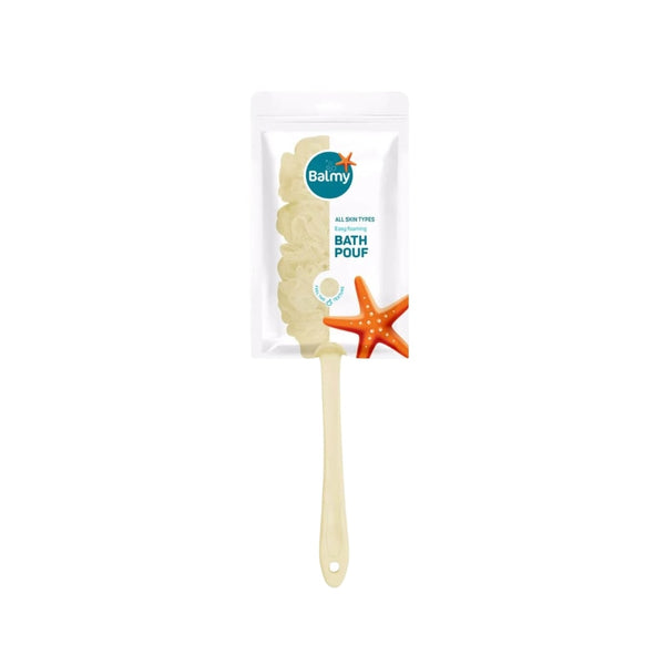 Balmi Puff Bath Sponge with Handle, Soft Quick-Drying Shower Loofah, Random Color