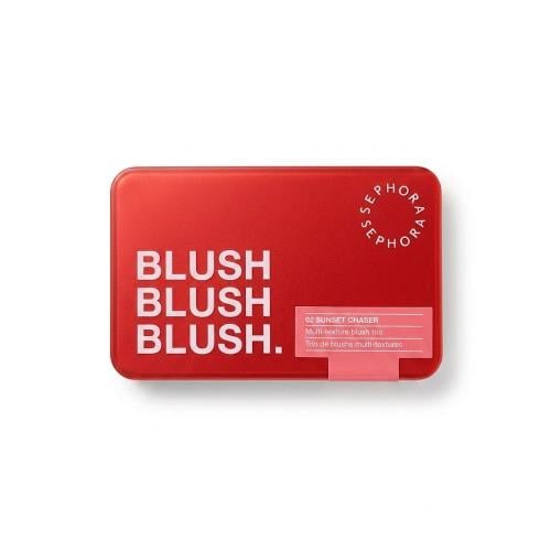 Sephora Blush Blush Palette Sunset Chaser 02, Three Warm Shades, Buildable Radiant Finish