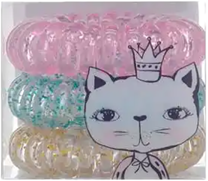 Parsa Curly Loops Spiral Hair Tie Multi-Colored Glitter