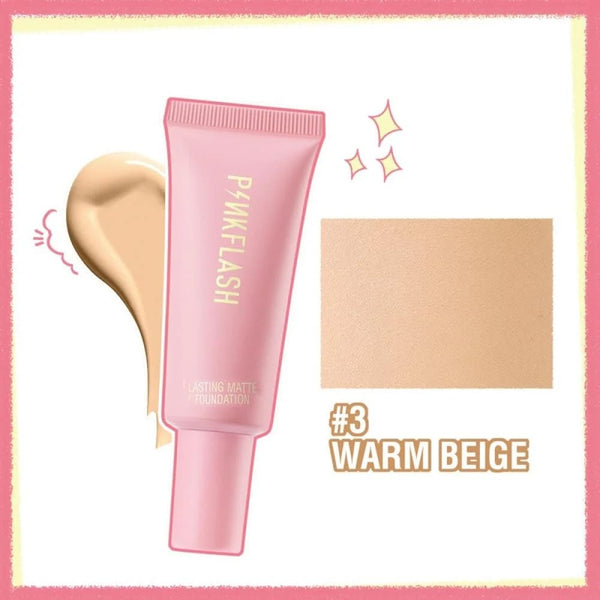Pink Flash Long-Lasting Matte Foundation Medium Buildable Coverage Warm Beige 03 25g