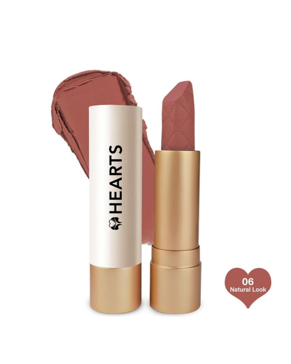 Hearts Cream Lipstick Natural Look 06 Natural Color Hydrating Formula