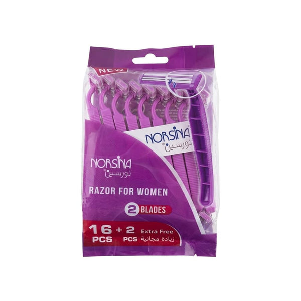 Norsina Women's Razors Two-Blade Disposable Razor 18-Piece Pack