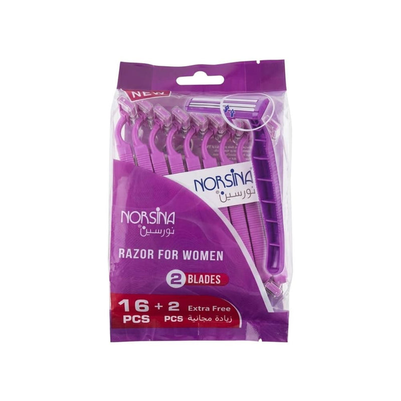 Norsina Women's Razors Two-Blade Disposable Razor 18-Piece Pack