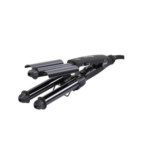 Okema OK-707 Triple Barrel Hair Waver and Curler, Adjustable Heat, 220C, 25 mm Barrels