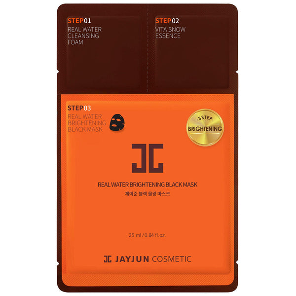 Jayjun Real Water Black Facial Mask Brightening Niacinamide Hyaluronic Acid Vitamin C 25 ml
