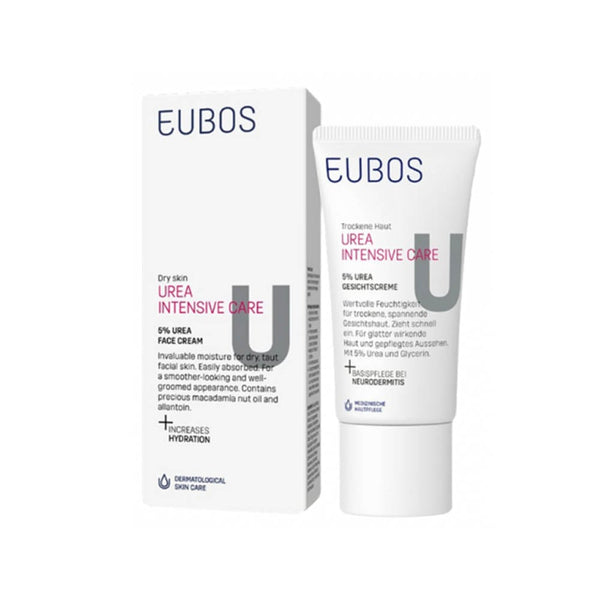 EUBOS Face Care Cream Moisturizer 5% Urea Macadamia Nut Oil 50 ml