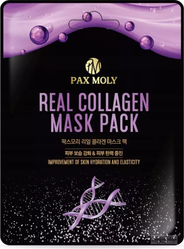 PAX MOLY Real Collagen Facial Sheet Mask, 25 ml, All Skin Types