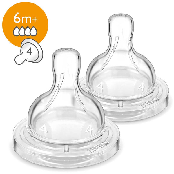 Avent Classic Plus Teats Fast Flow Silicone Anti-Colic Valve 2 Pieces