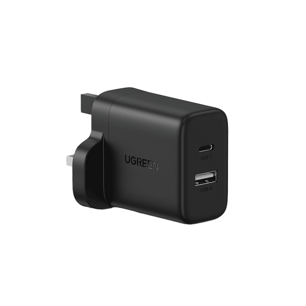 Ugreen 20W Wall Charger USB-C Power Delivery and USB-A Ports Black