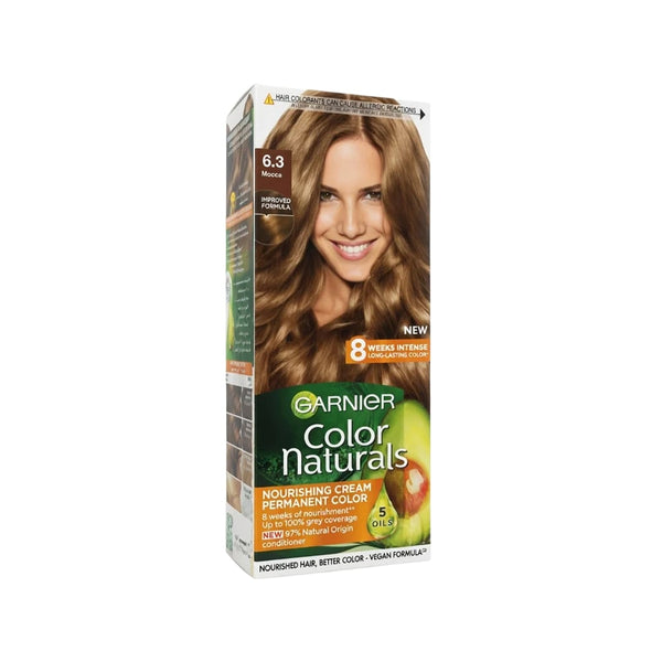 Garnier Color Naturals Hair Dye Permanent Hair Color with Nourishing Conditioner Mocca 6.3