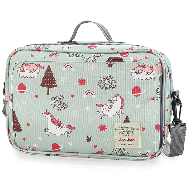 Little Story Baby Diaper Changing Clutch Kit Green with Detachable Strap