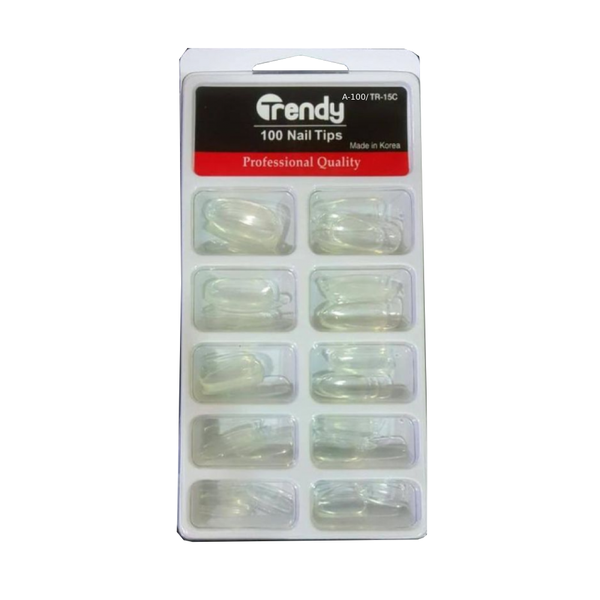 Trendy Artificial Nail Set Assorted Sizes Natural Look 100 Pieces A-100/TR-15C