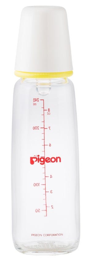 Pigeon Glass Feeding Bottle 240 ml P238 A290 BPA-Free Peristaltic Nipple
