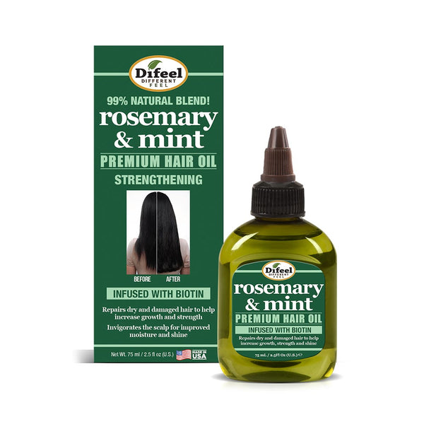 Difeel Rosemary Mint Strengthening Hair Oil, Liquid with Rosemary Oil, 75ml