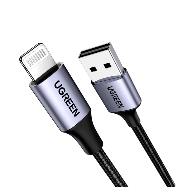 Ugreen USB to Lightning Braided Charging and Data Cable Black