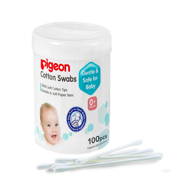 Pigeon Cotton Buds 100% Pure Cotton Extra-Thin Paper Stems, 100 Pieces