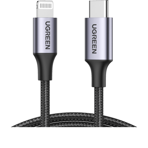 Ugreen Aluminum Braided USB-C to Lightning Cable MFi Certified Black 1m
