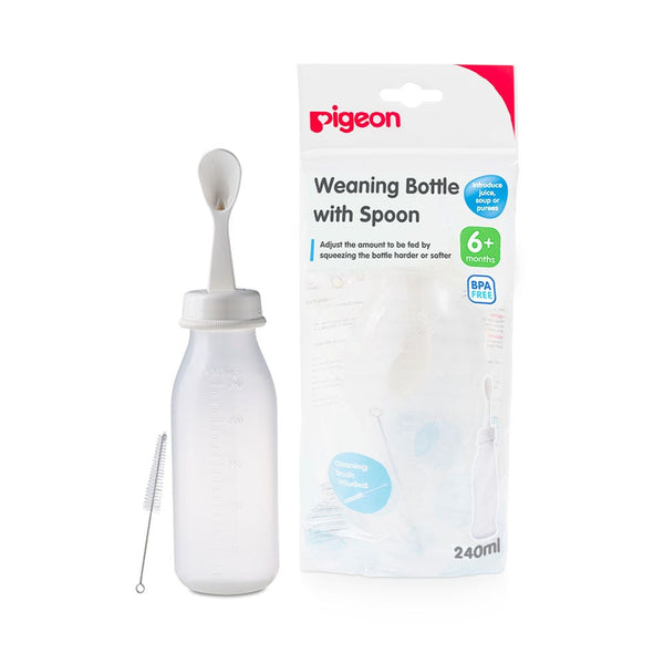 Pigeon Weaning Feeding Bottle With Spoon BPA-Free 240 ml