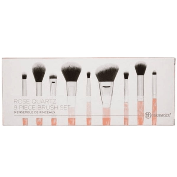 BH Cosmetics Rose Quartz Makeup Brush Set Synthetic Bristles 9 Pieces