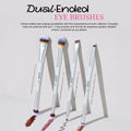 Jessup Quiet Gray 14-in-7 Dual-Ended Vegan Makeup Brush Set with Travel Pouch