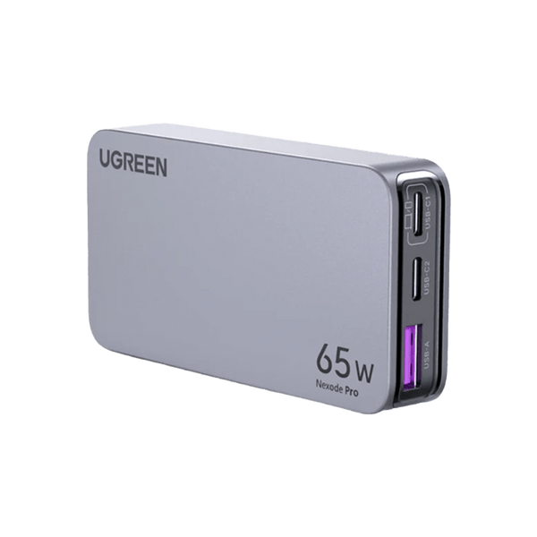 Ugreen Nexode Pro 3-Port GaN Fast Charger 65W, 2 USB-C and 1 USB-A, Space Gray