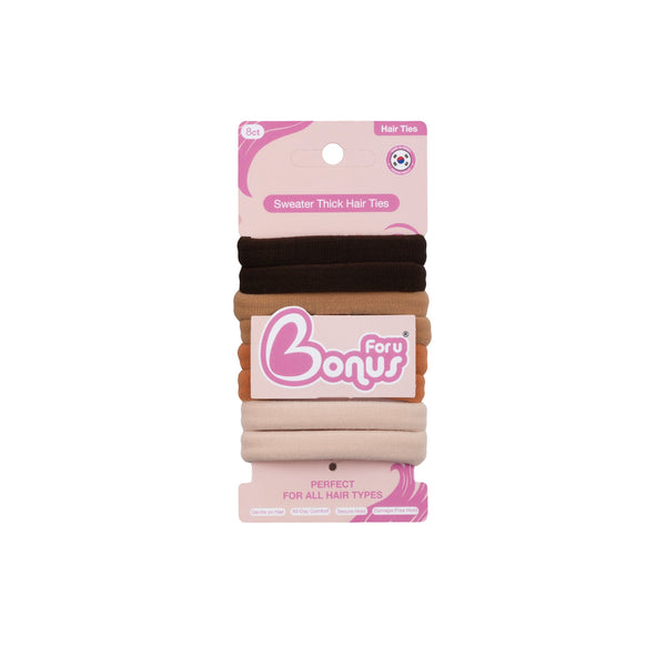 Bonus Sweater Hair Ties 8 Ct HST-003