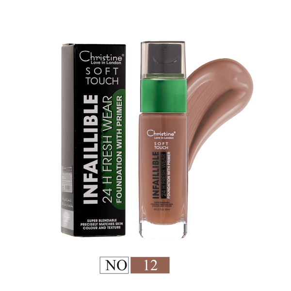 Christine Soft Touch Full Coverage Foundation Natural Finish Shade 12