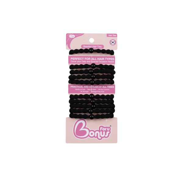 Bonus Beaded Hair Ties 10 Count HTB-001