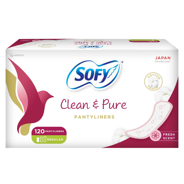 Sofy Pantyliner Clean and Pure Fresh Regular Soft Cotton Touch 40 Pieces