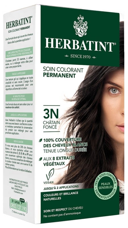 Herbatint Hair Color Gel 3N Dark Chestnut Natural Shade