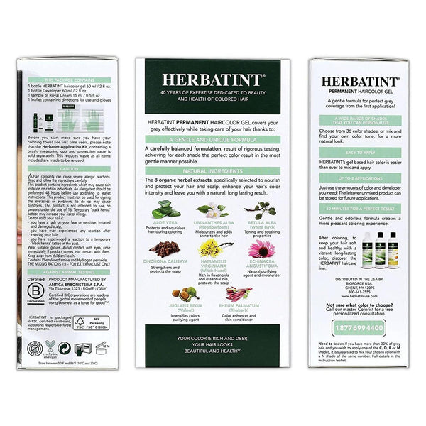 Herbatint Hair Color Gel 4D Golden Chestnut Ammonia-Free Herbal Formula