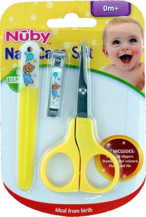 Nuby Baby Nail Care Set, Nail Clippers and Stainless Steel Scissors, BPA-Free