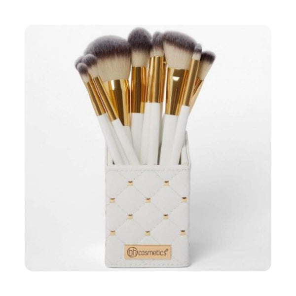 BH Cosmetics Brush Set Makeup Brushes Studded White 12 Pieces