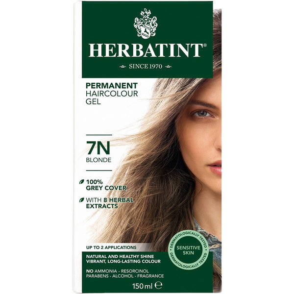 Herbatint Hair Color 7N Natural Blonde Permanent Gel, Ammonia-Free Formula