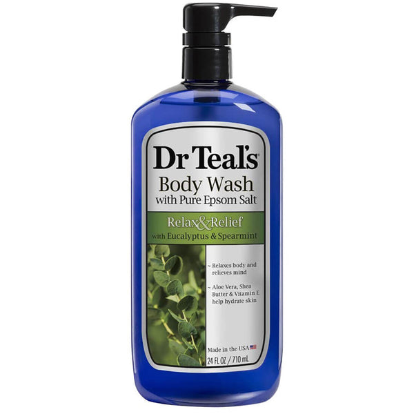 Dr Teal's Ultra Moisturizing Body Wash Gel Eucalyptus Spearmint Aloe Vera Shea Butter 710ml