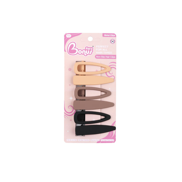 Bonus Matte Hair Clips 6 Pieces HCL-001