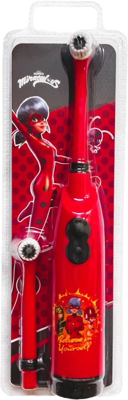 Fablab Miraculous Soft Battery Toothbrush, Rubber Handle, Extra Brush Head, Kids