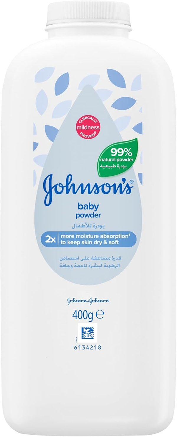 Johnson Baby Natural Baby Powder, Soft Lightweight Formula