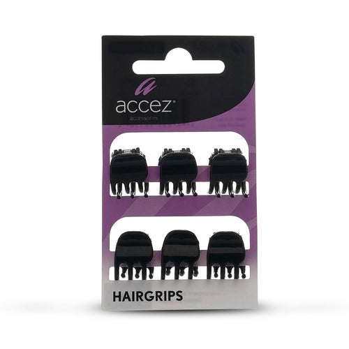 Accez Small Hair Claw Clips Black 6 Pieces