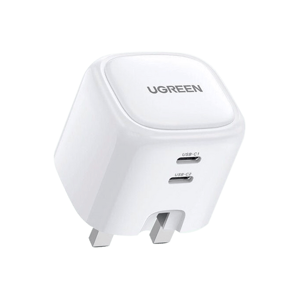 Ugreen Nexode GaN Wall Charger 45W Dual USB-C Ports White
