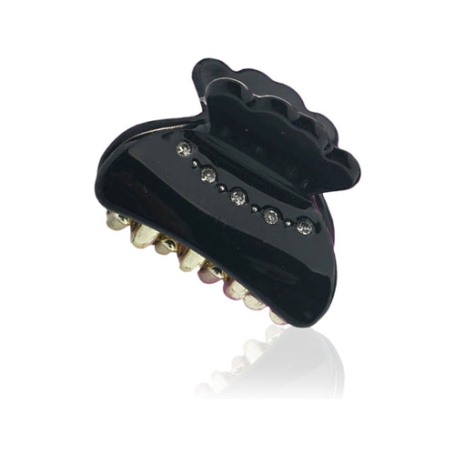 Accez Hairgrip Hair Claw Clip Wide Teeth Black Glitter Stones 1 Pc