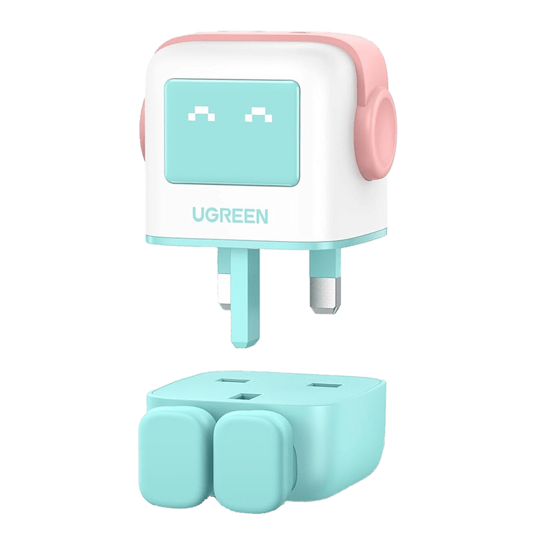 Ugreen Uno GaN Fast Wall Charger 65W 2 USB-C and USB Ports Cyan