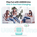 Ugreen Uno GaN Fast Wall Charger 65W 2 USB-C and USB Ports Cyan