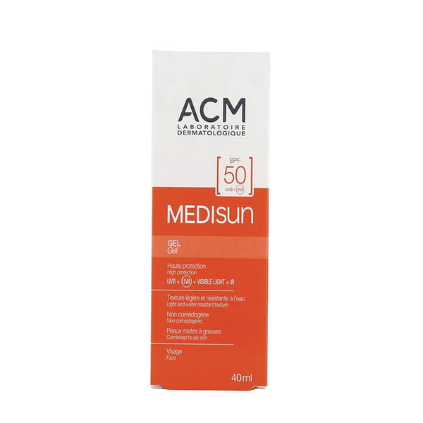 ACM Medisun SPF 50 Gel Sunscreen, Lightweight Water-Resistant Face Formula, 40 ml