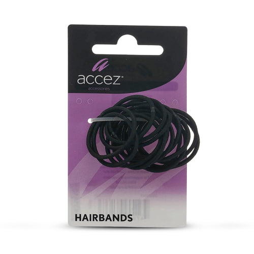 Accez Hairband Small Black Metal-Free Elastic Ponytail Holder 1 Piece