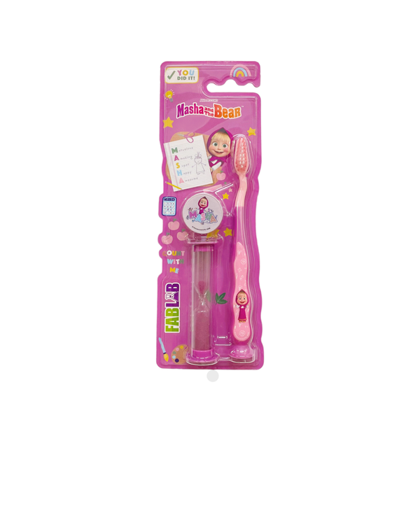 Fablab Masha And The Bear Soft Kids' Toothbrush with Hourglass Timer