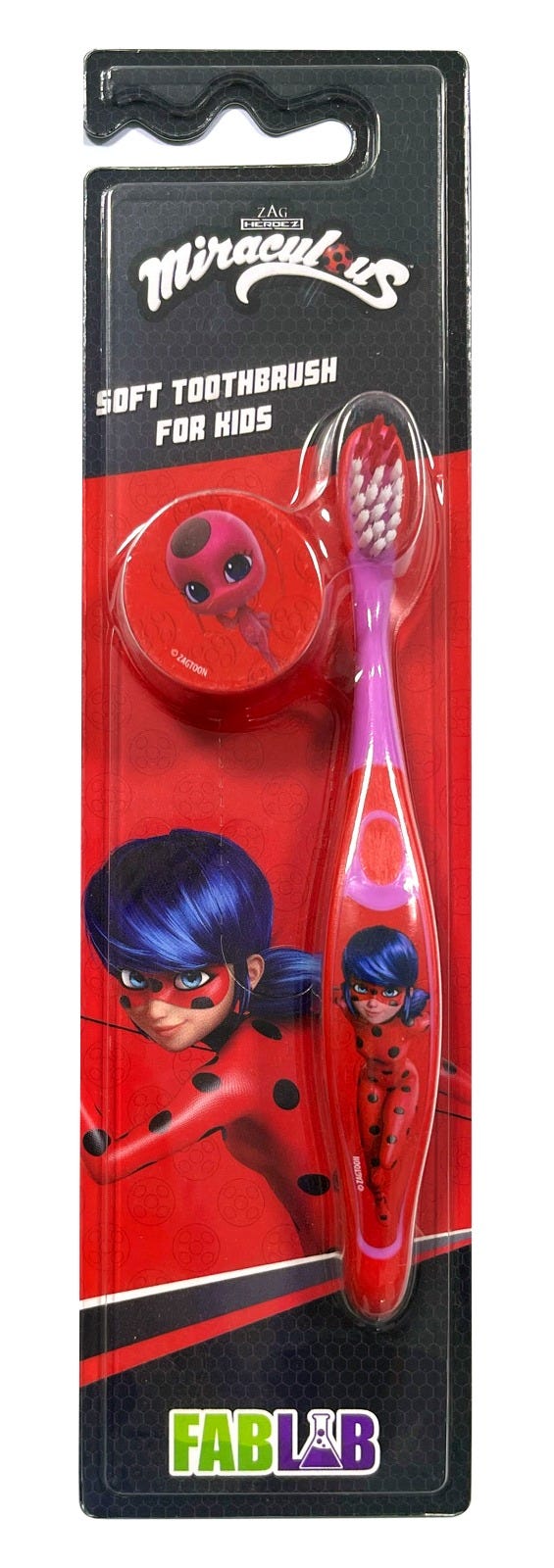 Fablab Miraculous Soft Toothbrush for Children, Single