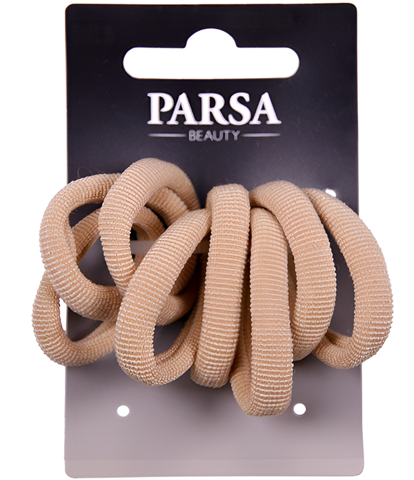 Parsa Pony-O Ribbed Blonde Hair Ties, Beige, 8 Pieces