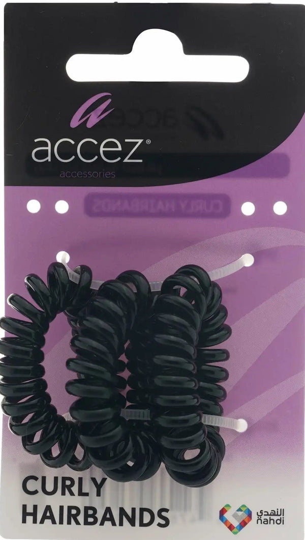 Accez Curly Hairbands Black Small